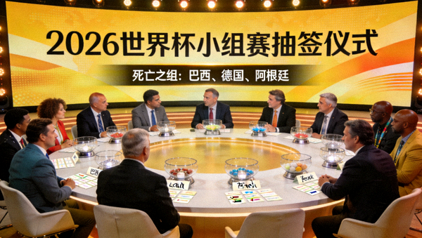 2026世界杯小组赛抽签仪式现场，各国代表齐聚一堂，死亡之组引发热议